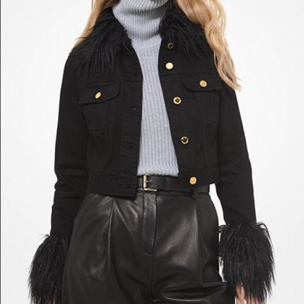 New Michael Kors Faux Fur Trim Jacket 🖤